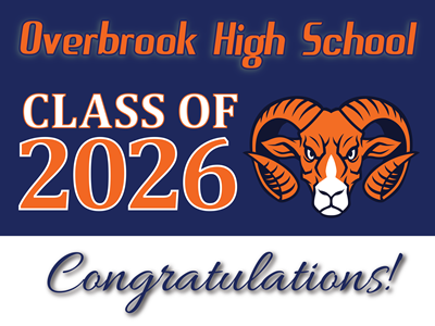 Overbrook Class of 2026 Yard Sign